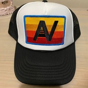 Aviator nation logo rainbow trucker hat